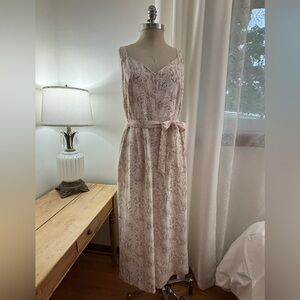 LOFT Pink/Grey Snakeskin Jumpsuit, 10, NWT